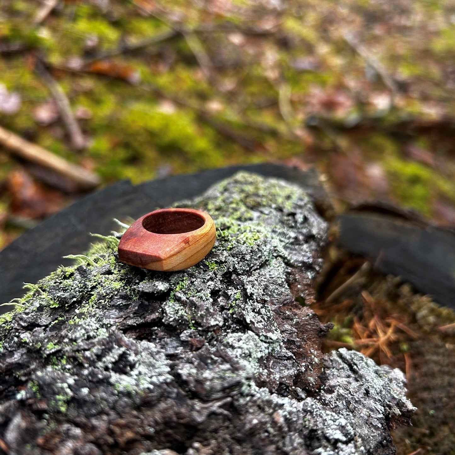 Träsmycken /Handmade small wood ring - Träsmycken Hantverk- Bessie design handmade/ / Wooden jewelry
