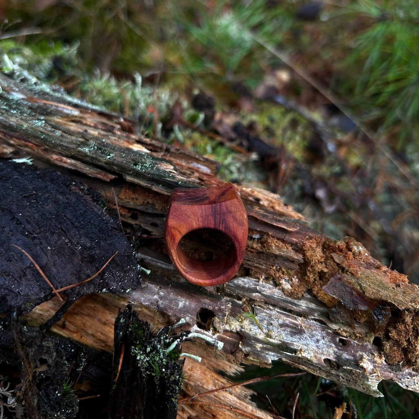 Träsmycken /Handmade Large wood ring - Träsmycken Hantverk- Bessie design handmade/ / Wooden jewelry