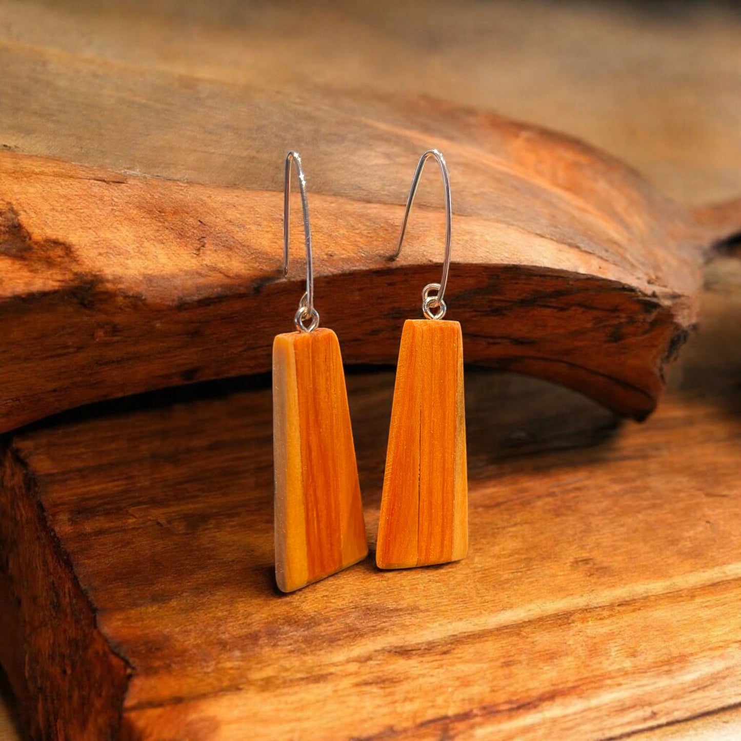 Träsmycken /Handmade Wood earrings - Träsmycken Hantverk- Bessie design handmade/ / Wooden jewelry