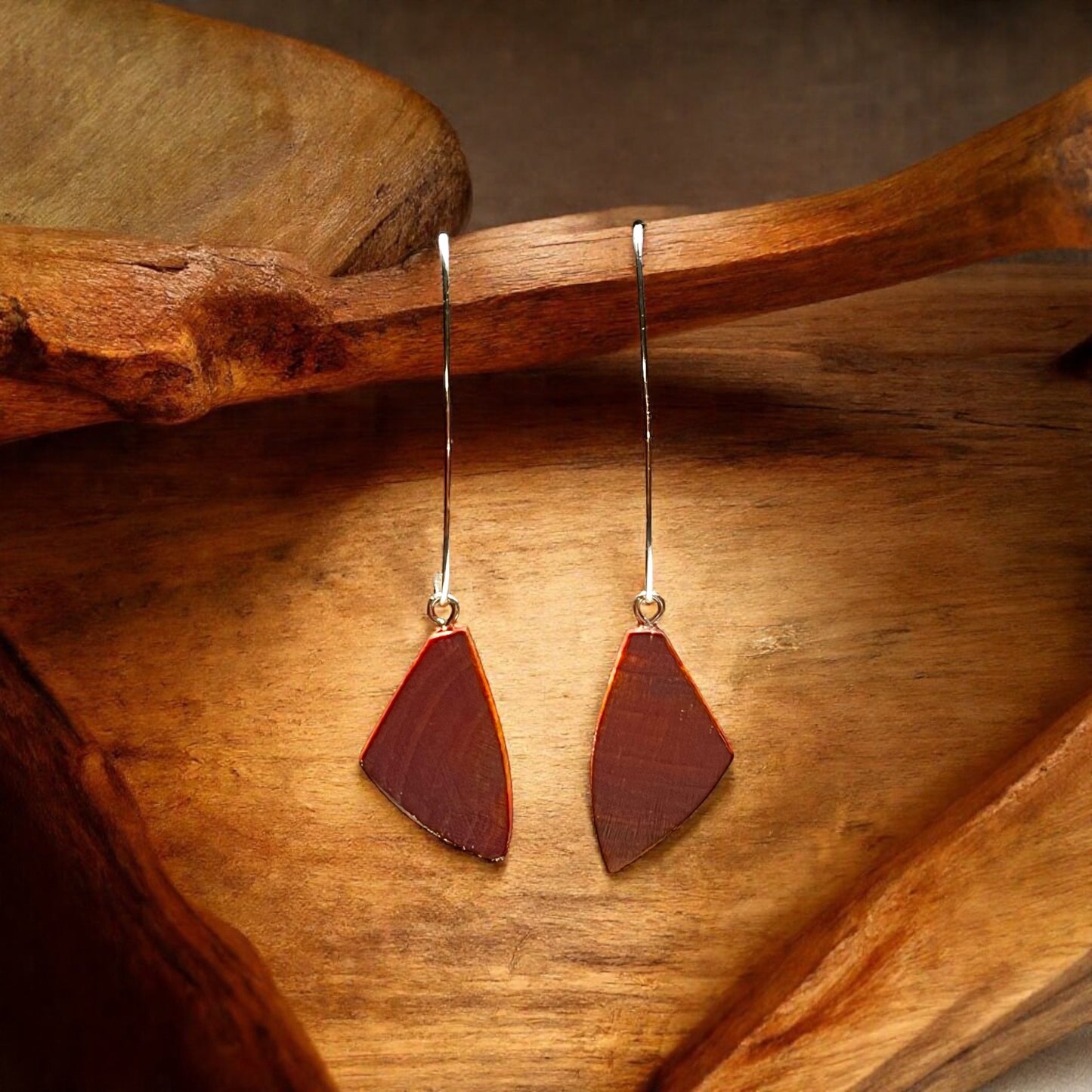 Träsmycken /Handmade Wood earrings - Träsmycken Hantverk- Bessie design handmade/ / Wooden jewelry