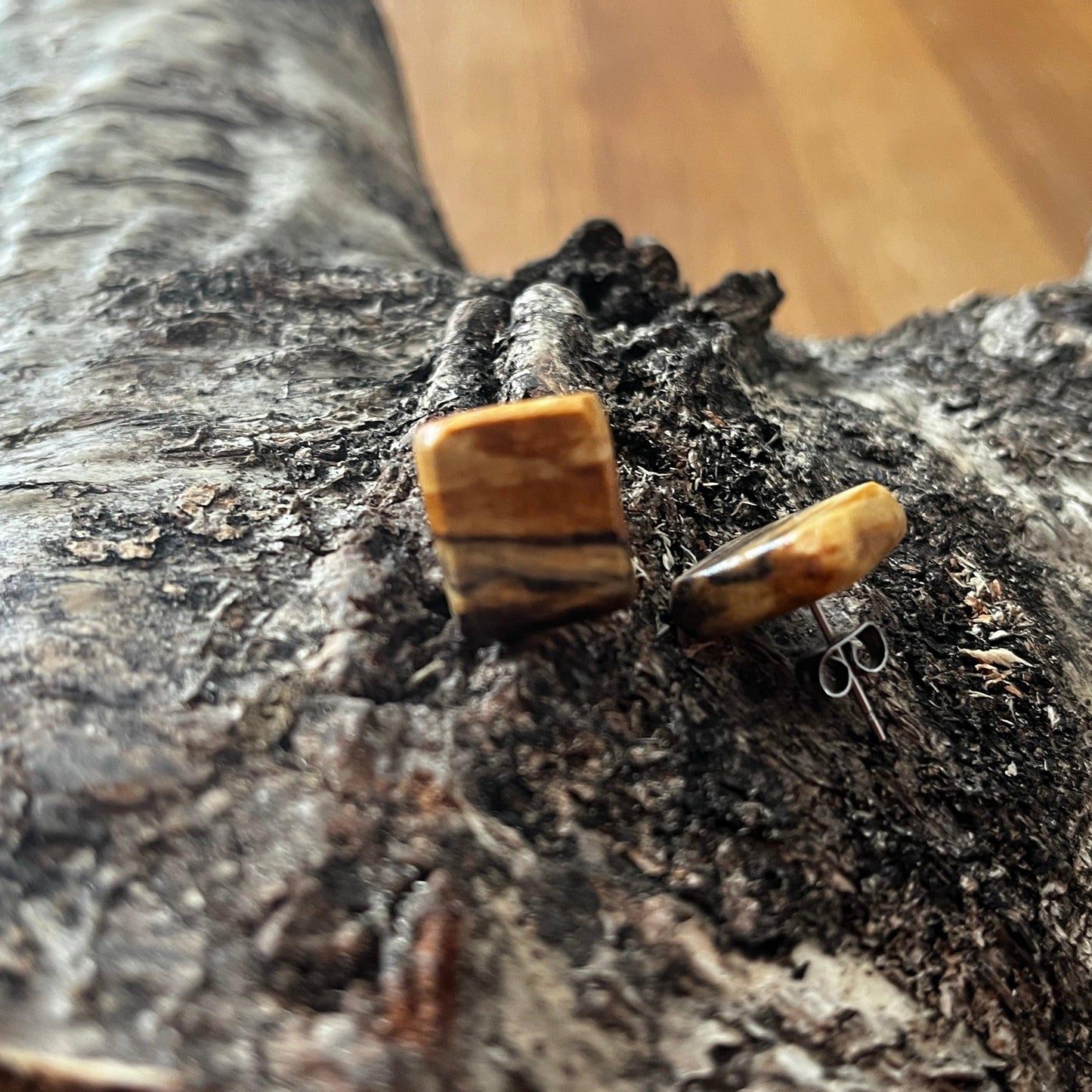 Träsmycken /Handmade Wood earrings - Träsmycken Hantverk- Bessie design handmade/ / Wooden jewelry