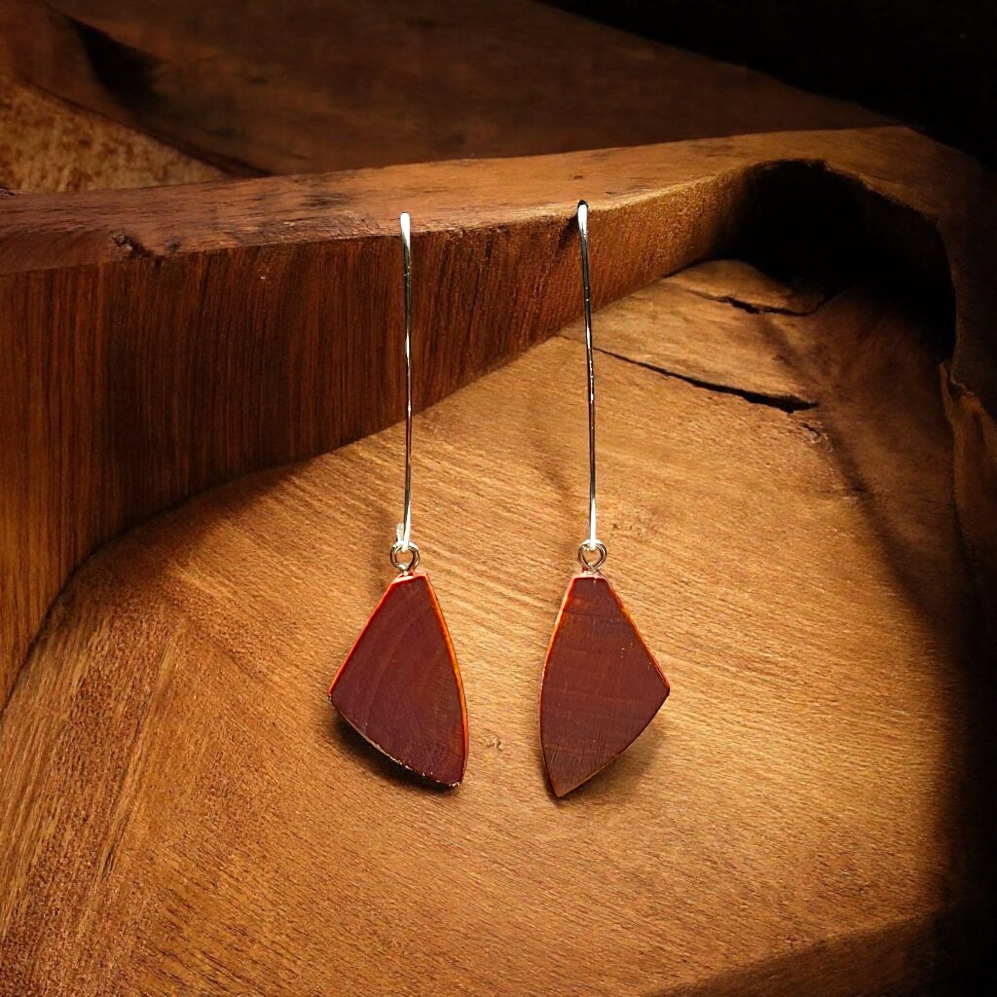 Träsmycken /Handmade Wood earrings - Träsmycken Hantverk- Bessie design handmade/ / Wooden jewelry